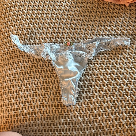 For Love & Lemons Light Blue Lace Thong - Picture 1 of 5